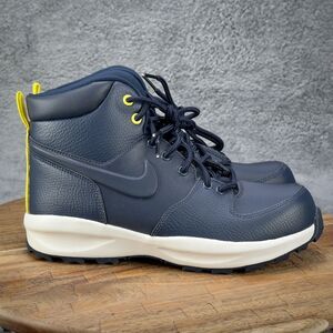 Nike Manoa LTR Boots BQ5372-401 Navy/White/Yellow Big Kid Size 6Y or Women's 7.5